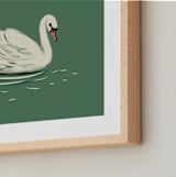 "White Swan" - Art Print in Moss by Ani Somi - Frame Close-up