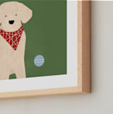 "Fetch 1" - Art Print in Shamrock Green by Jen Tips - Frame Close-up