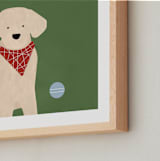 "Fetch 1" - Art Print in Shamrock Green by Jen Tips - Frame Close-up