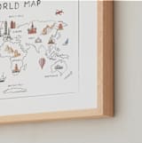 "Travel World Map" - Art Print in Ice by Teju Reval - Frame Close-up