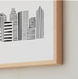 "Linear Cityscape" - Art Print in Black by Daniela - Frame Close-up