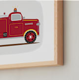 "Red Fire Engine #1" - Art Print in red by Rebecca Marchese - Frame Close-up