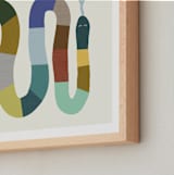 "Quilted Snake" - Art Print in Muted Multi by Kelly Watkins - Frame Close-up