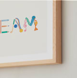 "DREAM DREAM" - Art Print in Rainbow by SunLee Art - Frame Close-up