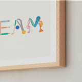 "DREAM DREAM" - Art Print in Rainbow by SunLee Art - Frame Close-up