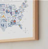 "United States of Flowers" - Art Print in Blue Moon Glycine by Another Please - Frame Close-up