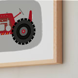 "The Tractor" - Art Print in Little Red by Rebecca Marchese - Frame Close-up
