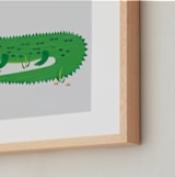 "The Happy Alligator" - Art Print in Allie green by Rebecca Marchese - Frame Close-up