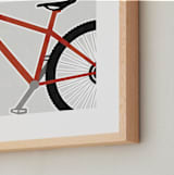 "Keep Pedaling" - Art Print in Strawberry by Jen Tips - Frame Close-up