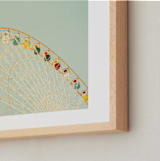 "Ferris Fantasy" - Art Print in Aqua by Paola Benenati - Frame Close-up