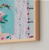 "In Light of the Flower" - Art Print in Sky Blue by Lottie Aldarwish - Frame Close-up