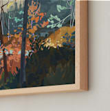 "The Wildwood" - Art Print in blue pine by Jess Franks - Frame Close-up