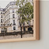 "Along Side The Seine" - Art Print in Beige by Kathy Par - Frame Close-up