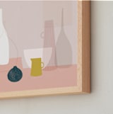 "Yellow & Pink Still Life" - Art Print in Dusky pink by Francesca Iannaccone - Frame Close-up