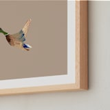 "Mallards in Flight 2" - Art Print in Neutral by Anee Shah - Frame Close-up