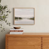 "Misty lake" - Art Print in autumn green by Kamala Nahas - In a Room
