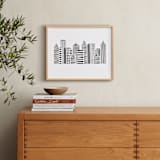 "Linear Cityscape" - Art Print in Black by Daniela - In a Room