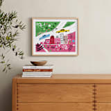 "City State of Mind" - Art Print in Flamingo Pink by Jordan Sondler - In a Room