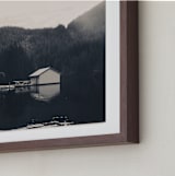 "Lakeside View" - Art Print in Deep Water by Sherley Ferreira - Frame Close-up