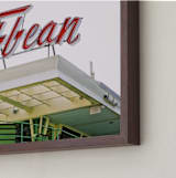 "The Carribean" - Art Print in Retro Red by Deana Clement - Frame Close-up