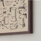 "Breakfast with Coffee" - Art Print in Milk Coffee by Catilustre - Frame Close-up
