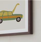 "Driving Apatosaurus" - Art Print in Citron by Morgan Kendall - Frame Close-up