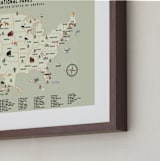 "National Parks of USA" - Art Print in Adventure Green by Sherley Ferreira - Frame Close-up