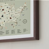 "National Parks of USA" - Art Print in Adventure Green by Sherley Ferreira - Frame Close-up