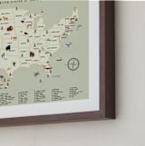 "National Parks of USA" - Art Print in Adventure Green by Sherley Ferreira - Frame Close-up