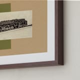 "Air, Land, and Sea" - Art Print in Olive by Tamara Hilje - Frame Close-up