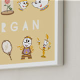 "Disney Beauty And The Beast Castle Friends" - Personalized Art Print in Chamomile by Vivian Yiwing - Frame Close-up