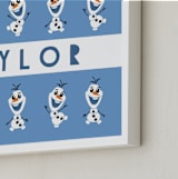 "Disney's Olaf Song" - Personalized Art Print in Frost by Vivian Yiwing - Frame Close-up