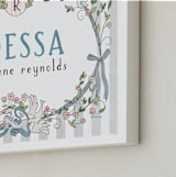 "Disney Princess Cinderella Name Frame" - Personalized Art Print in Blue by Kamala Nahas - Frame Close-up