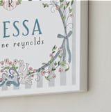 "Disney Princess Cinderella Name Frame" - Personalized Art Print in Blue by Kamala Nahas - Frame Close-up