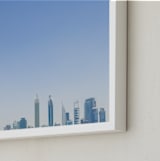 "Hazy Skyline" - Art Print in Sky Blue by Meredith Acton - Frame Close-up
