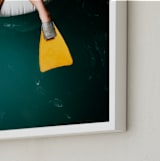 "flippers" - Art Print in Aquatic Emerald by Alicia Abla - Frame Close-up