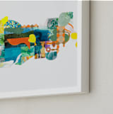 "The Lake and the Trees" - Art Print in Juicy Orange by Erin McCluskey Wheeler - Frame Close-up