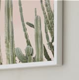 "Peachy Cactus Print" - Art Print in Peach by Wilder California - Frame Close-up