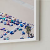 "Umbrella Club" - Art Print in Deep Blue by Caroline Mint - Frame Close-up