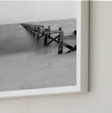 "Broken Dock at Nightfall" - Art Print in Monochromatic by Mary Ann Glynn-Tusa - Frame Close-up
