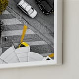 "Story from Aerial #1" - Art Print in textured yellow by Van Tsao - Frame Close-up