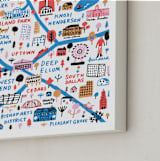 "I Love Dallas" - Art Print in Blue by Jordan Sondler - Frame Close-up