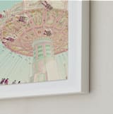 "Sky Coasters" - Art Print in Teal by Stephanie Sherman - Frame Close-up