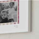 "Textile Checks Frame: Landscape" - Framed Photo in Bubblegum by Creo Study - Frame Close-up