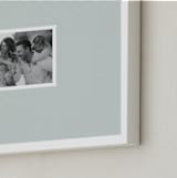 "Railroad Stripe: Landscape" - Framed Photo in Denim by Olivia Kanaley Inman - Frame Close-up