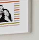 "Mod Stripes: Landscape" - Framed Photo in Peach by Erin German - Frame Close-up