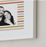 "Mod Stripes: Landscape" - Framed Photo in Peach by Erin German - Frame Close-up