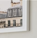 "Parisian Windows" - Art Print in Whitewashed by Annie Montgomery - Frame Close-up