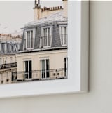 "Parisian Windows" - Art Print in Whitewashed by Annie Montgomery - Frame Close-up