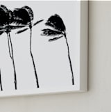 "Palm Trees in the Wind" - Art Print in Noir by BeachPaperCo - Frame Close-up